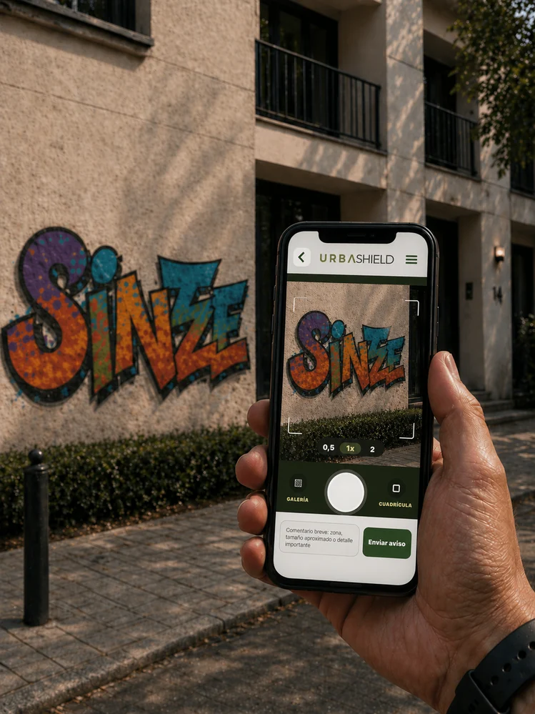 App URBASHIELD para comunicar una incidencia
